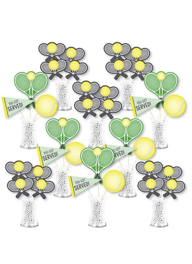 Big Dot of Happiness You Got Served Tennis Baby Shower Or Tennis Ball Birthday Party Centerpiece Sticks Showstopper Table Toppers 35 Pieces  - Image 1