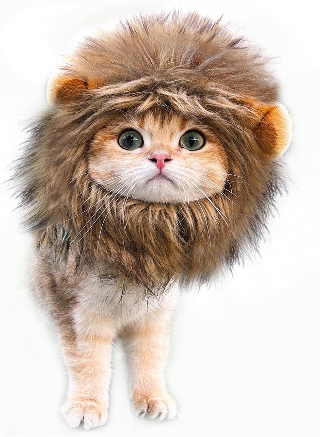 OaaXbbECco Lion Mane Wig for Cat Costume (Light Brown, Medium) - Image 1