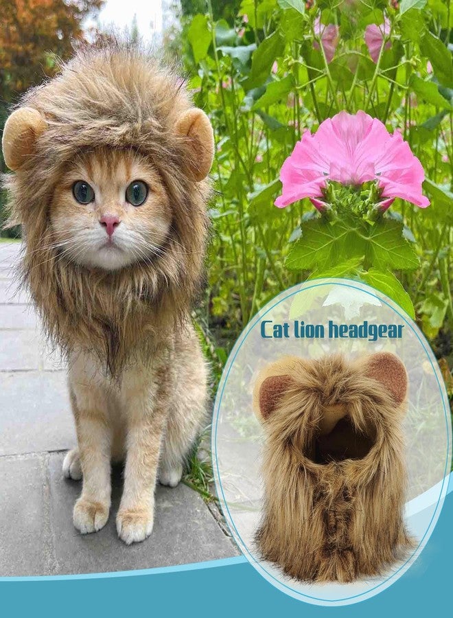 OaaXbbECco Lion Mane Wig for Cat Costume (Light Brown, Medium) - Image 4