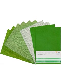 Lino Felt Green 5 Pattern 10LU 20X30 cm 