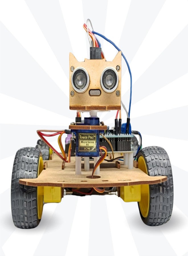 POTLIBABA MR. M.I.Y 4WD Obstacle Avoiding Robot Kit with Power Adaptor - Image 4
