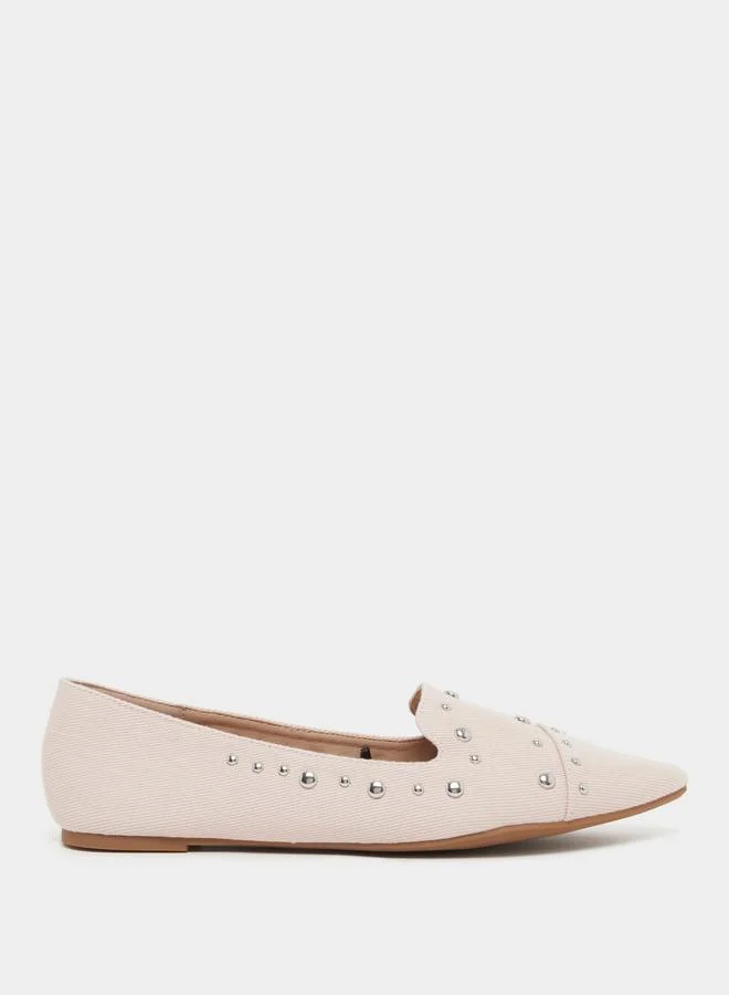 Styli Styli Suede Embellished Slip On Pointed Toe Shoes