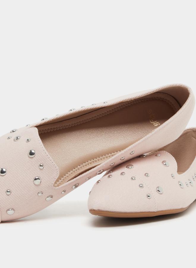 Styli Suede Embellished Slip On Pointed Toe Shoes - Image 4