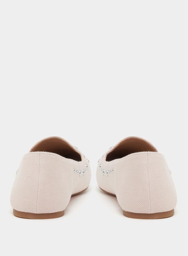 Styli Suede Embellished Slip On Pointed Toe Shoes - Image 5