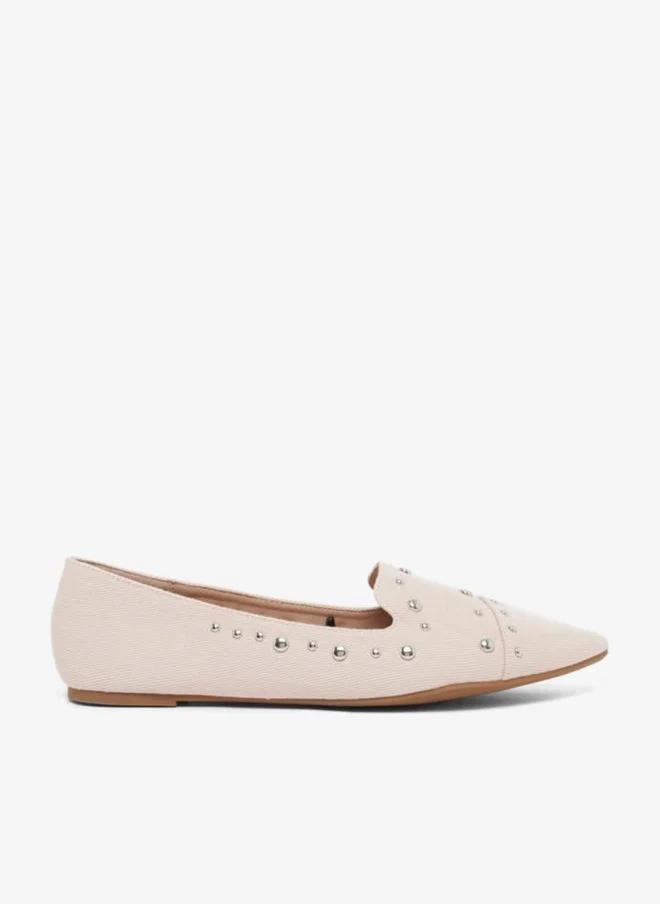 Styli Styli Suede Embellished Slip On Pointed Toe Shoes