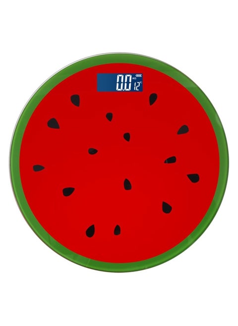Digital Body Weighing Scale, Bathroom Scale with Large Back Display, Easy-On Technology, 400 lbs Max, Body Measure Tape Included - Unique Watermelon Shape Design