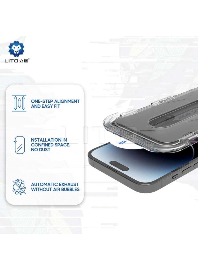 ليتو شاشة حماية زجاجية كاملة ماجيك بوكس دي+ أدوات لموبايل آبل من ليتو (آيفون 14 برو ماكس  حماية للخصوصية) - Image 4