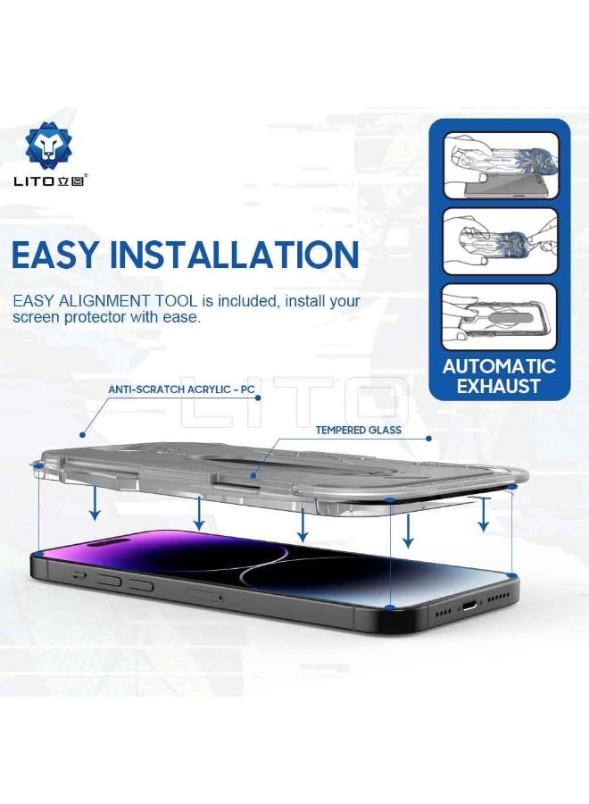 ليتو شاشة حماية زجاجية كاملة ماجيك بوكس دي+ أدوات لموبايل آبل من ليتو (آيفون 14 برو ماكس  حماية للخصوصية) - Image 5
