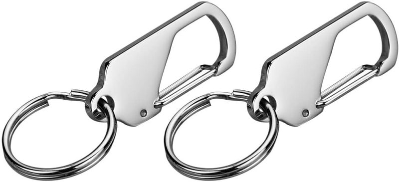 Stainless Steel Car Key Chain Set of 2 Sturdy Key Holder for Men and Women for Everyday Use - Image 1
