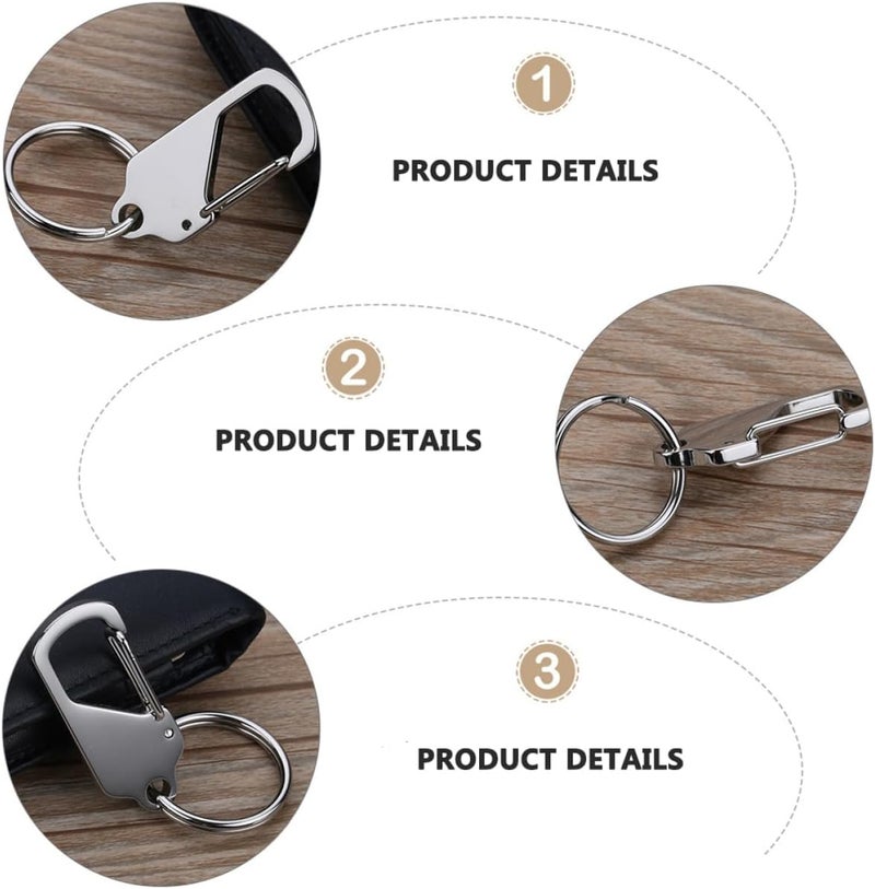 Stainless Steel Car Key Chain Set of 2 Sturdy Key Holder for Men and Women for Everyday Use - Image 3
