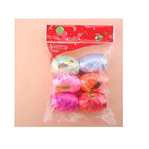 HK Balloons Multicolor 6 Pcs (5mm X 10m) Balloon Curling Ribbon Roll DIY Gifts Crafts Foil Curling for Wedding Birthday Gift Wrapping, Party Decoration,Baby Shower Party, Metallic Curling Ribbon - Image 3