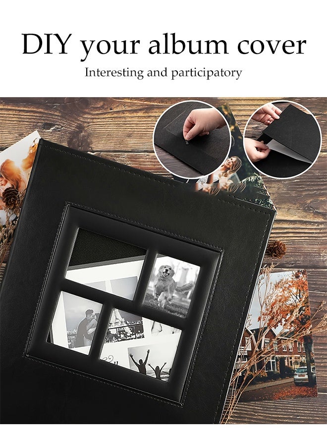 DUNISO 400 Pocket Leather Photo Album for 4x6 inch Slip-in Picture Album Extra Large Capacity Leather Frame Cover Family Wedding Picture Case Picture Albums Holds for Wedding Family Baby Travel Black - Image 2