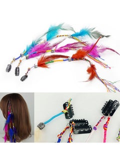 Fodattm Set Of 6 Handmade Boho Hippie Hair Extensions With Feather Clip Comb Hairpin Headdress Diy Accessories For Women Lady  - Image 3