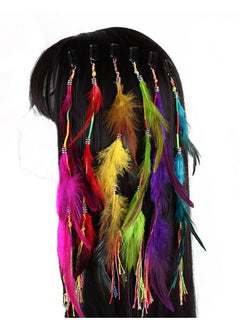 Fodattm Set Of 6 Handmade Boho Hippie Hair Extensions With Feather Clip Comb Hairpin Headdress Diy Accessories For Women Lady  - Image 2