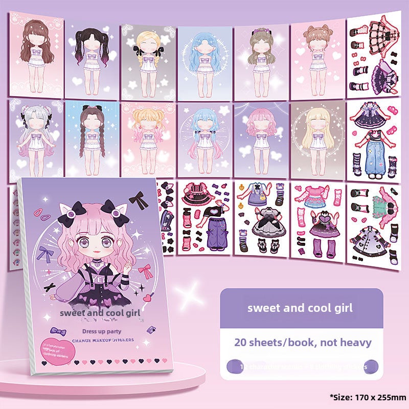 Generic Cute Cartoon Girl Princess Stickers [Sweet Cool Girl] 1 book