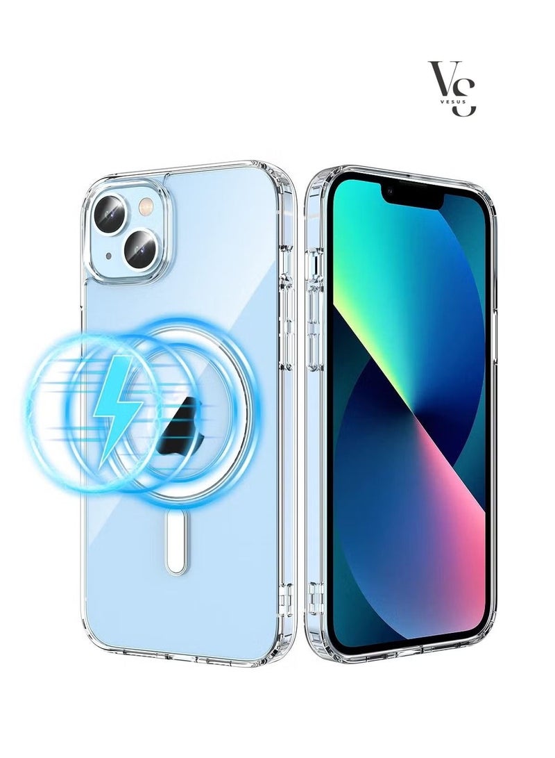 فيسوس جراب iPhone 14 Plus Magsafe حافظة مغناطيسية رفيعة مقاس 6.7 بوصة مقاومة للصفرة وممتصة للصدمات ومضادة للخدش ومضادة للسقوط جراب كريستالي صلب من الخلف - Image 1