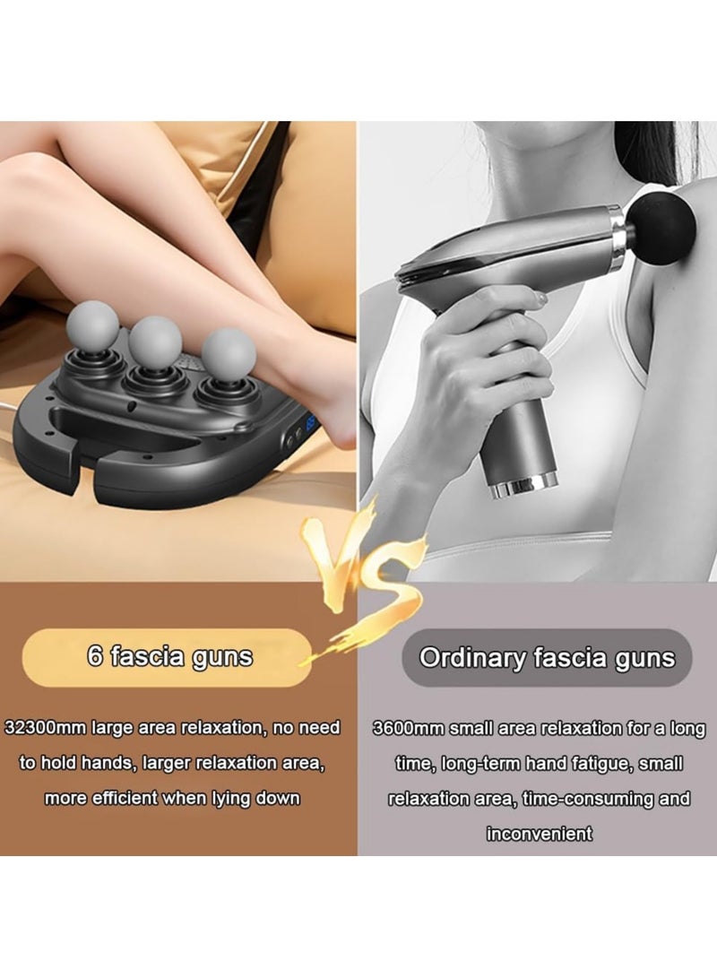 general 6-head massage gun, muscle relaxation fascia gun, electric muscle massager, 9 sets of modes, 20 levels of intensity adjustment, whole body muscle pain relief - Image 4