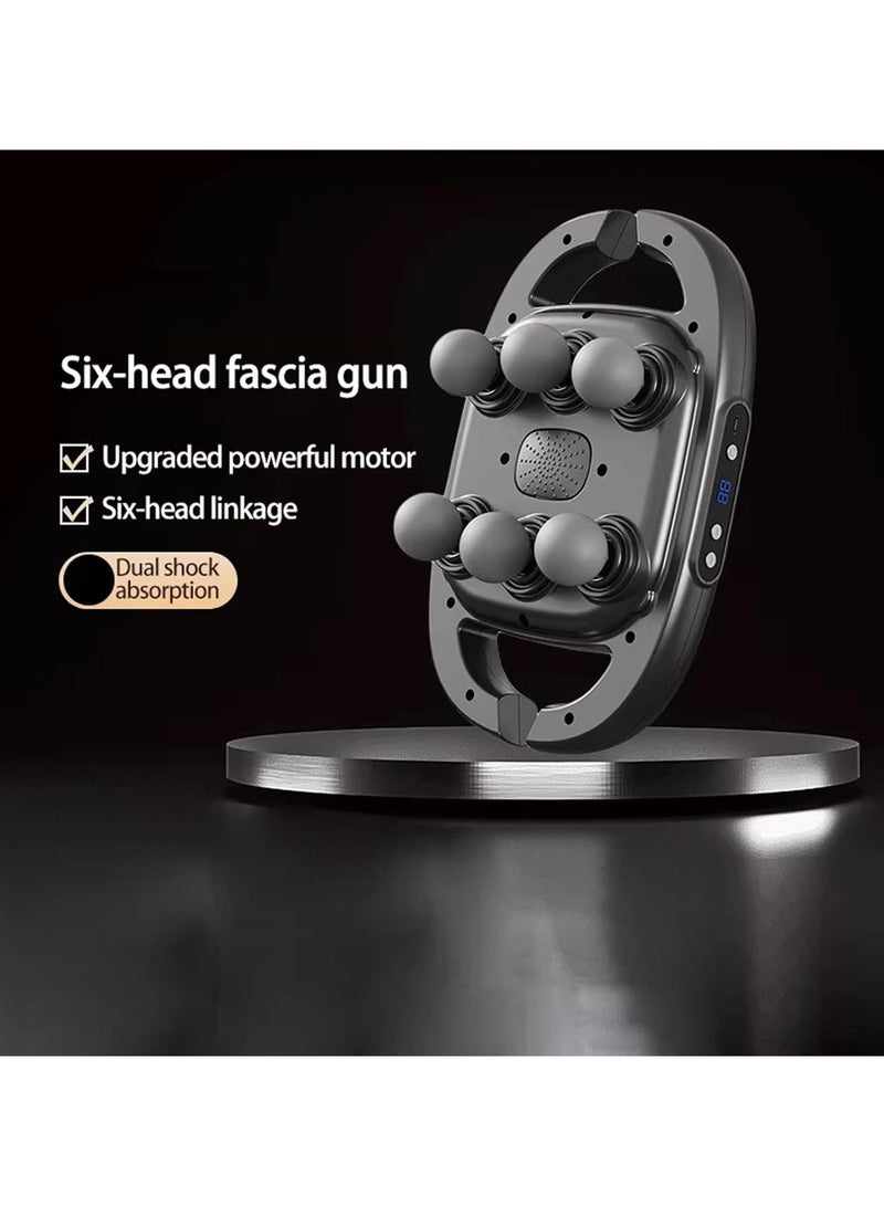 general 6-head massage gun, muscle relaxation fascia gun, electric muscle massager, 9 sets of modes, 20 levels of intensity adjustment, whole body muscle pain relief - Image 5