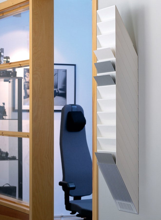 ديورابل حامل ملفات يثبت على الحائط | 12 جيب بحجم A4 لتنظيم النشرات والأوراق عند الاستقبال والصالات، عمق تعبئة 24 مم لكل خانة، قدرة تحميل تقريبية 6 كجم، صنع في ألمانيا — ديوريبل - Image 2