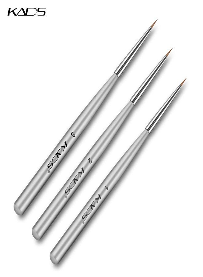 KADS 3 pcs Nail Art Brushes Set Liner Striping Brush for Strokes Details Painting, Blending, Elongated Lines - Image 3