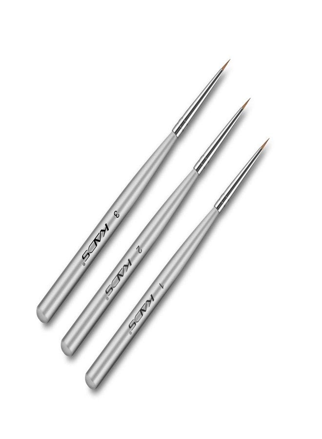 KADS 3 pcs Nail Art Brushes Set Liner Striping Brush for Strokes Details Painting, Blending, Elongated Lines - Image 1