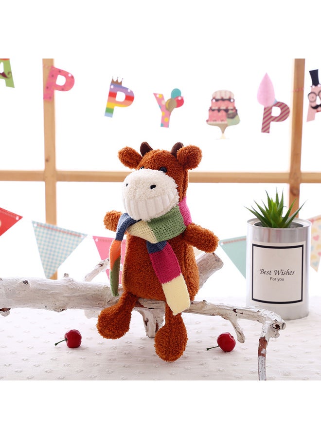 Smiling Toothed Big Teeth Doll Plush Toy Eight-inch Grasping Machine Doll Wedding Gift Customization-Color:Big Tooth Monkey (with Knitted Scarf)-Height:28cm - Image 3