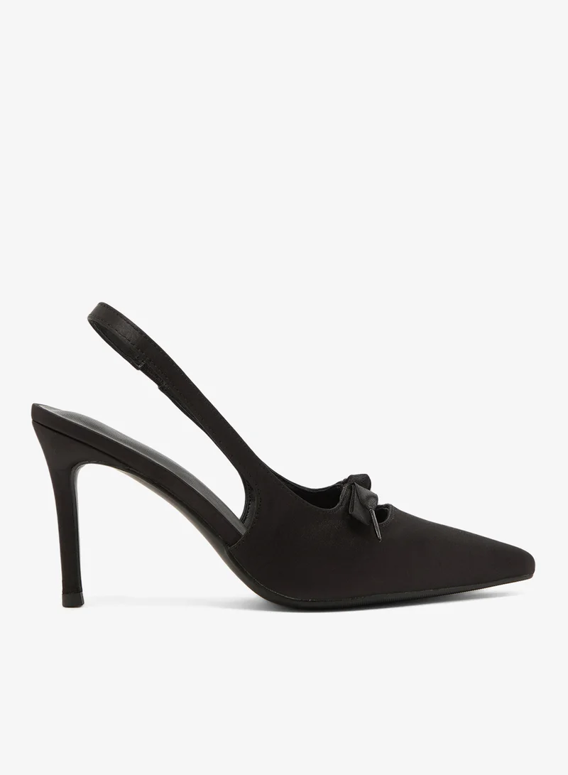 ايلا Mid Heel Stiletto Pumps With Bow Detail