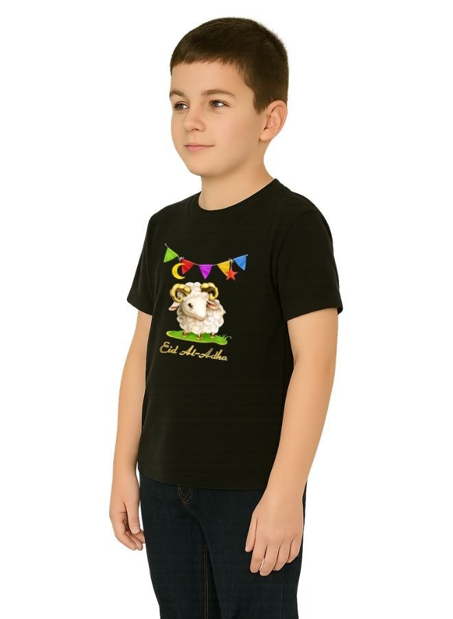 PRINTSHOP4ME Boys Eid Al-Adha Themed Cotton T-Shirt–Round Neck,Short Sleeve,Comfortable Kids Wear For Festive Celebrations  - Image 2