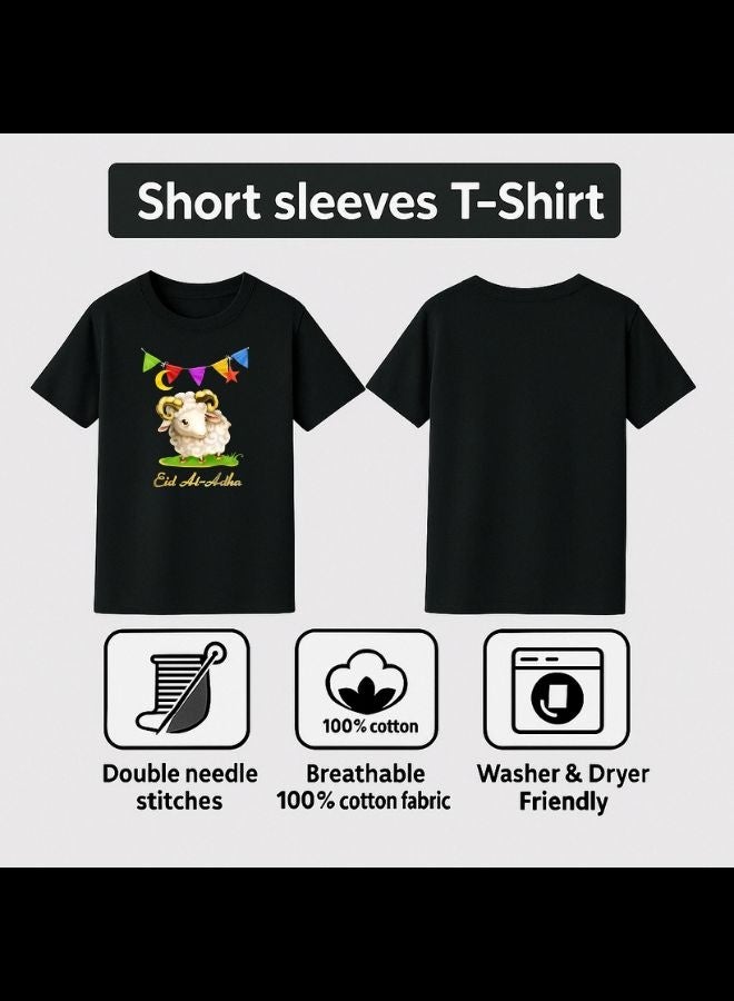 PRINTSHOP4ME Boys Eid Al-Adha Themed Cotton T-Shirt–Round Neck,Short Sleeve,Comfortable Kids Wear For Festive Celebrations  - Image 5