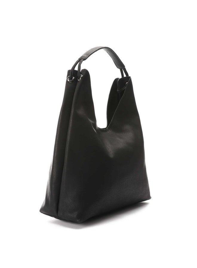Mr.joe Mr Joe Black Faux Leather Hobo Shoulder Bag for Women -4139 - Image 2