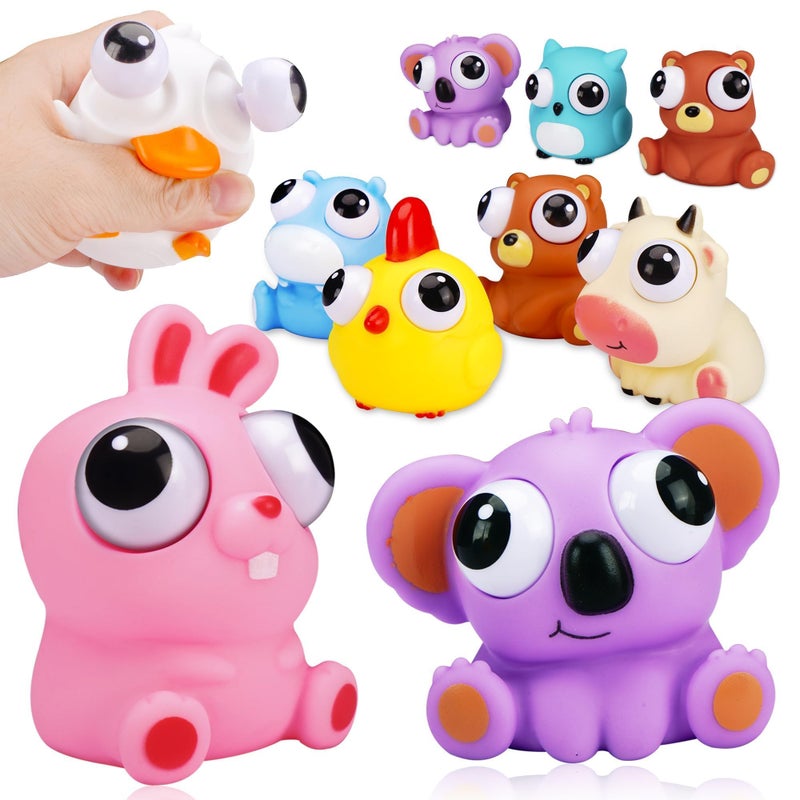 Sepco Animal Squeeze Toys with Pop Out Eyes Eye Popping Stress Relief Toy Balls Fun Fidget Gagdets for Kids Birthday Party Favors 8 Pack - Image 3