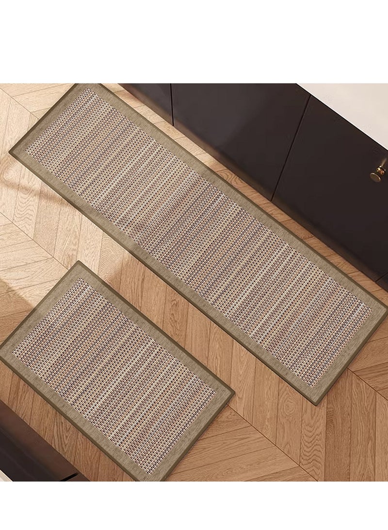 RATSAW 2 Piece Farmhouse Kitchen Rug Set Non-Slip Heavy-Duty Standing Mat Waterproof Comfort Floor Runner - Image 2