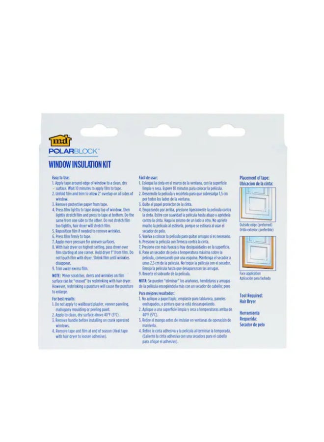 M-D Building Products Polar Block 3-Window Insulation Kit Clear 42 x 62 Inch 4440 - Image 3