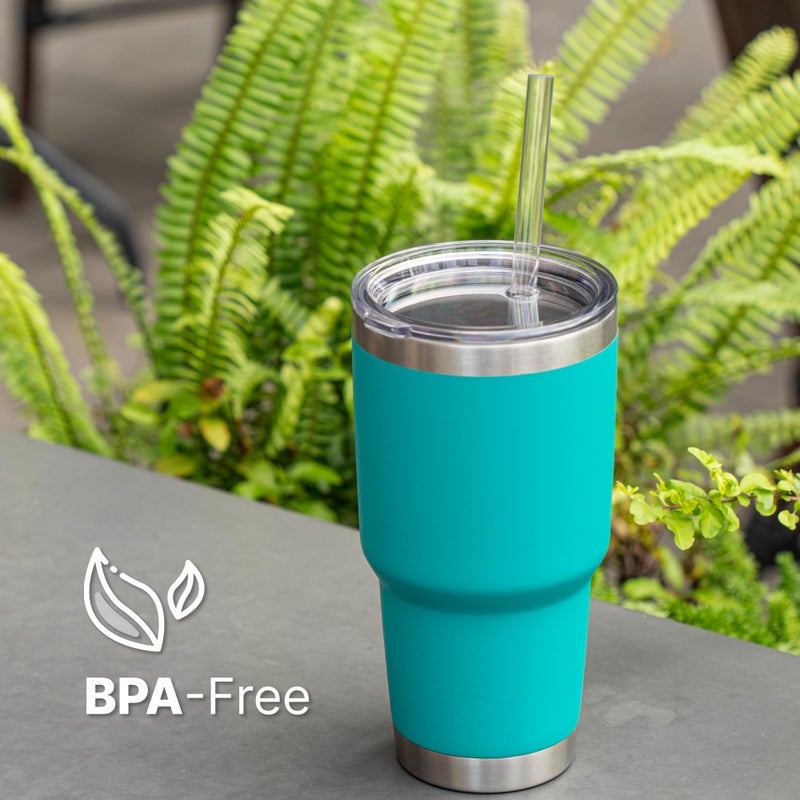 Bluwing Straws for YETI, 6 Pcs Reusable Tumbler Clear Straws Replacement for YETI 25 oz, 26 oz, 35 oz, 42 oz, Tritan Drinking Straws for Smoothies, Milkshake, 2 Straw Brush - Image 2