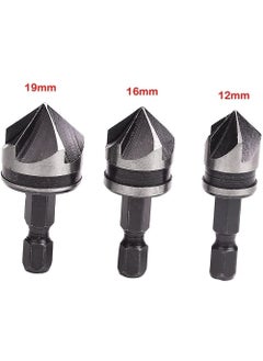 Hetkrishi Hetkrishi Countersink Chamfer Drill Bit Set 12 16 19mm Hex Shank Power Drill Bit Bore Set for Wood Plastic And Soft Metal  - Image 3