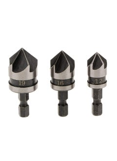 Hetkrishi Hetkrishi Countersink Chamfer Drill Bit Set 12 16 19mm Hex Shank Power Drill Bit Bore Set for Wood Plastic And Soft Metal  - Image 1