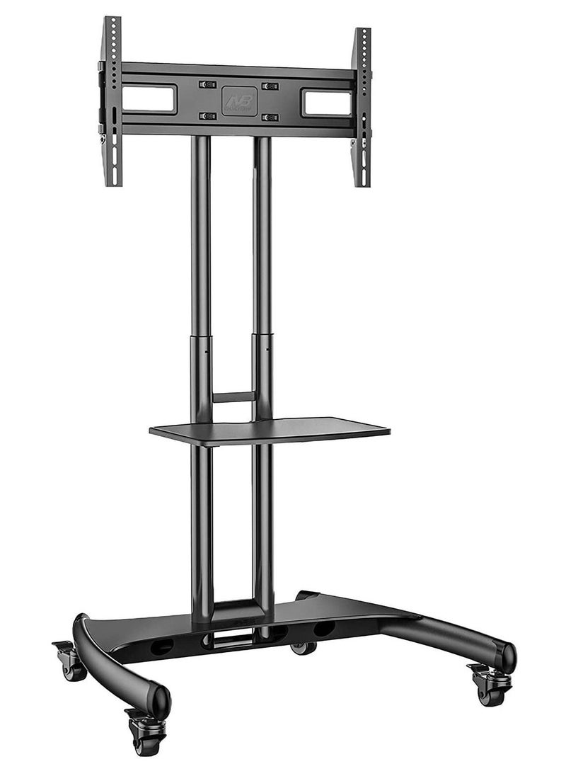 ELTRAZONE Mobile TV Stand With Lockable Wheels For 32-65 Inch TVs Black  - Image 2