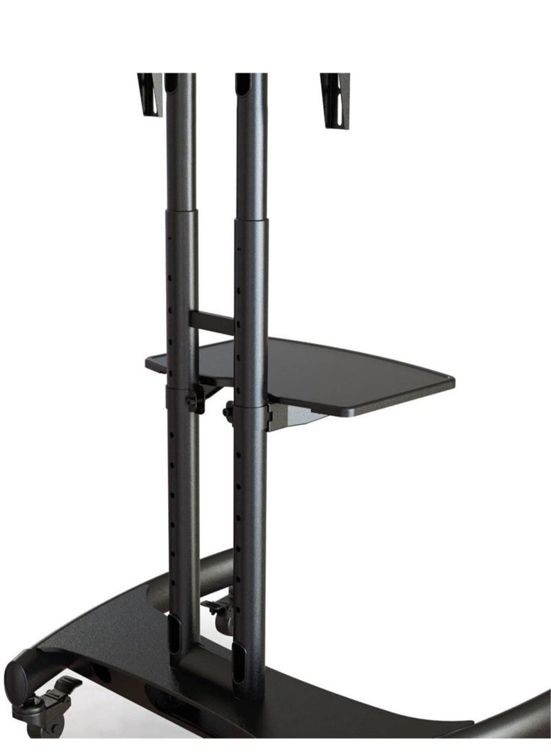 ELTRAZONE Mobile TV Stand With Lockable Wheels For 32-65 Inch TVs Black  - Image 3