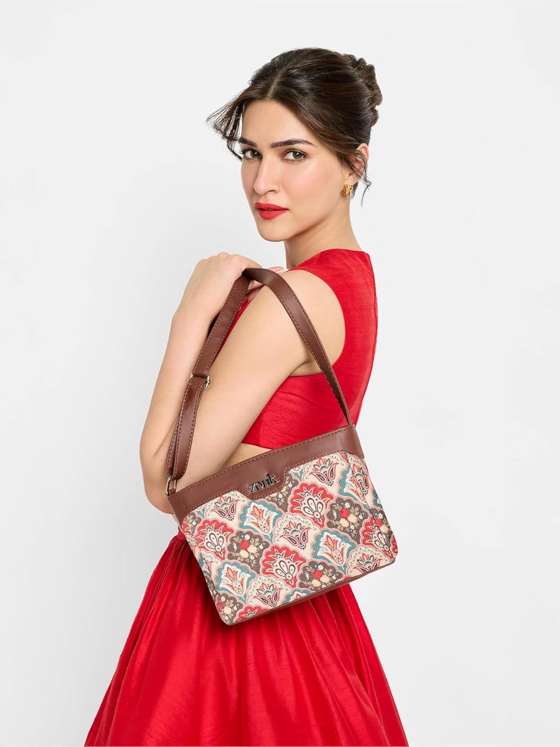 ZOUK Harmony Sling Bag | Crossbody Bags for Women | Women's Handbags | Stylish | Vegan Leather Evening Bag | Travel & Office Use | Purse and Wallet - Image 2