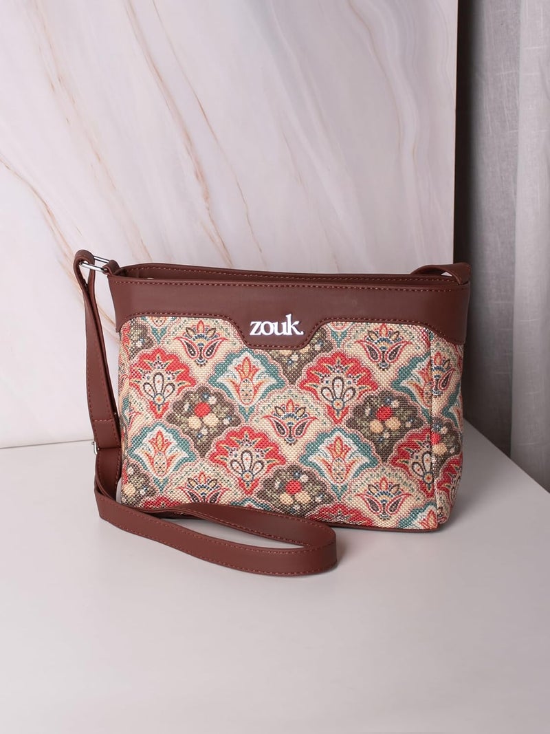 ZOUK Harmony Sling Bag | Crossbody Bags for Women | Women's Handbags | Stylish | Vegan Leather Evening Bag | Travel & Office Use | Purse and Wallet - Image 3