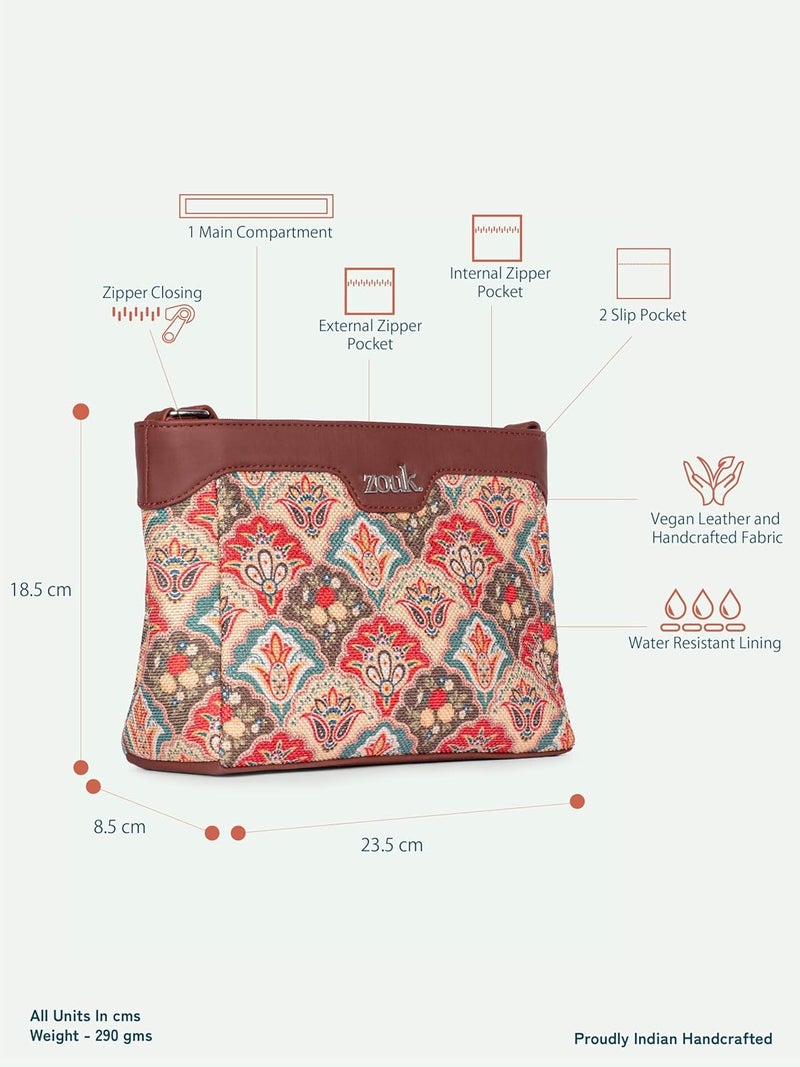 ZOUK Harmony Sling Bag | Crossbody Bags for Women | Women's Handbags | Stylish | Vegan Leather Evening Bag | Travel & Office Use | Purse and Wallet - Image 4