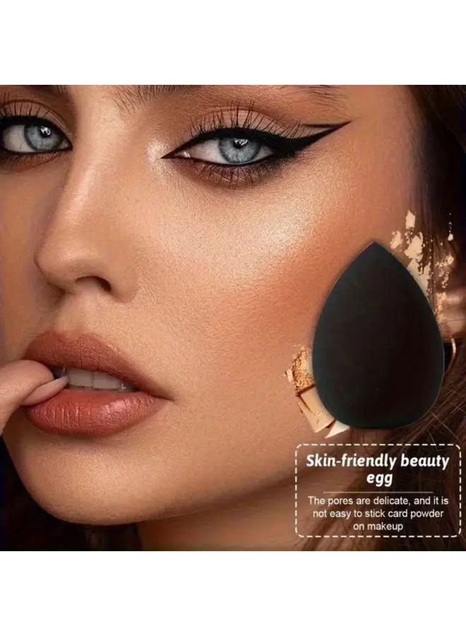 13 Items Black Makeup Brush Set High Quality Polyester Bristles ABS Plastic Handles Includes Storage Bag - Image 4