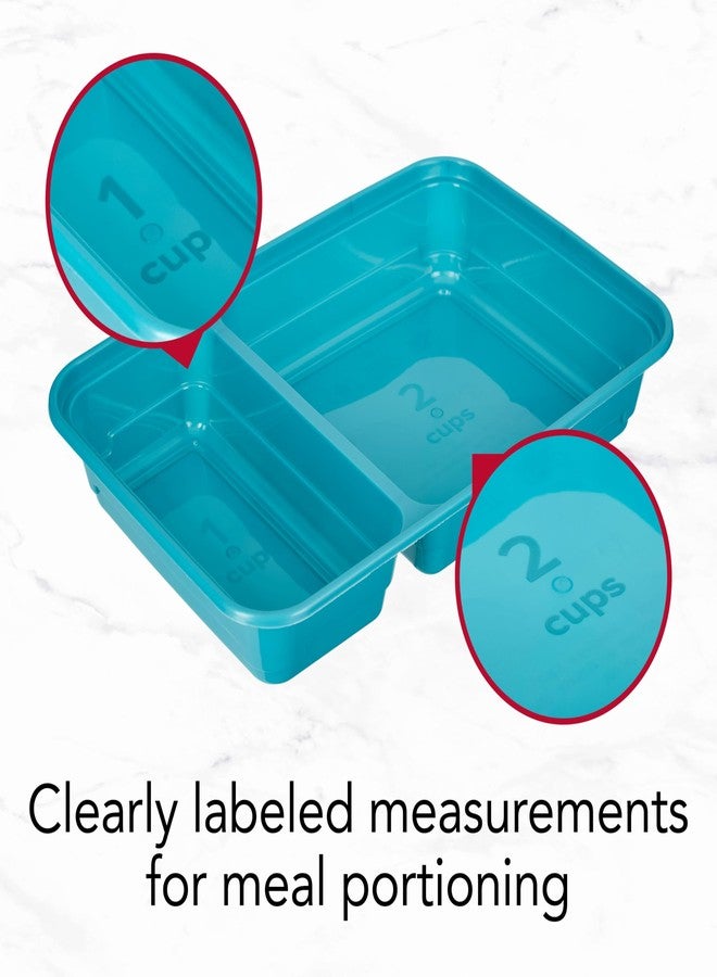 GoodCook Meal Prep Rectangle Two Compartment 20-Piece, Teal, Made without BPA - Image 3