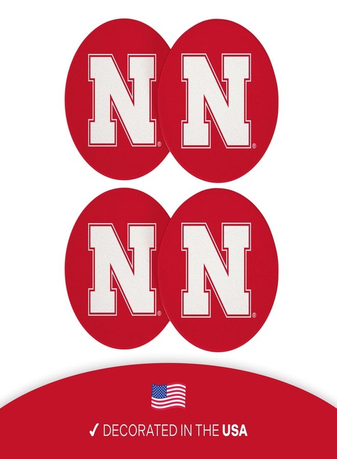 ديزرت كاكتوس قواعد أكواب سيراميك دائرية من جامعة نبراسكا بنقشة صبار الصحراء، عبوة من 4 قطع، قواعد أكواب ماصة للمشروبات من نوع Huskers GBR NU مع قاعدة من الفلين (التصميم أ) - Image 4