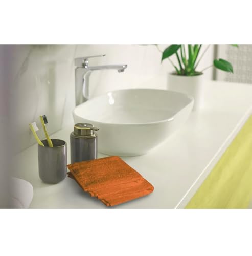 Softolle 100% Cotton Washcloths 24 Pack (12x12 Inches) Soft, Highly Absorbent Washcloth, Face Towels, Wash Cloths for Face, Ring Spun, Bulk Pack (Orange, 24 Pack) - Image 5