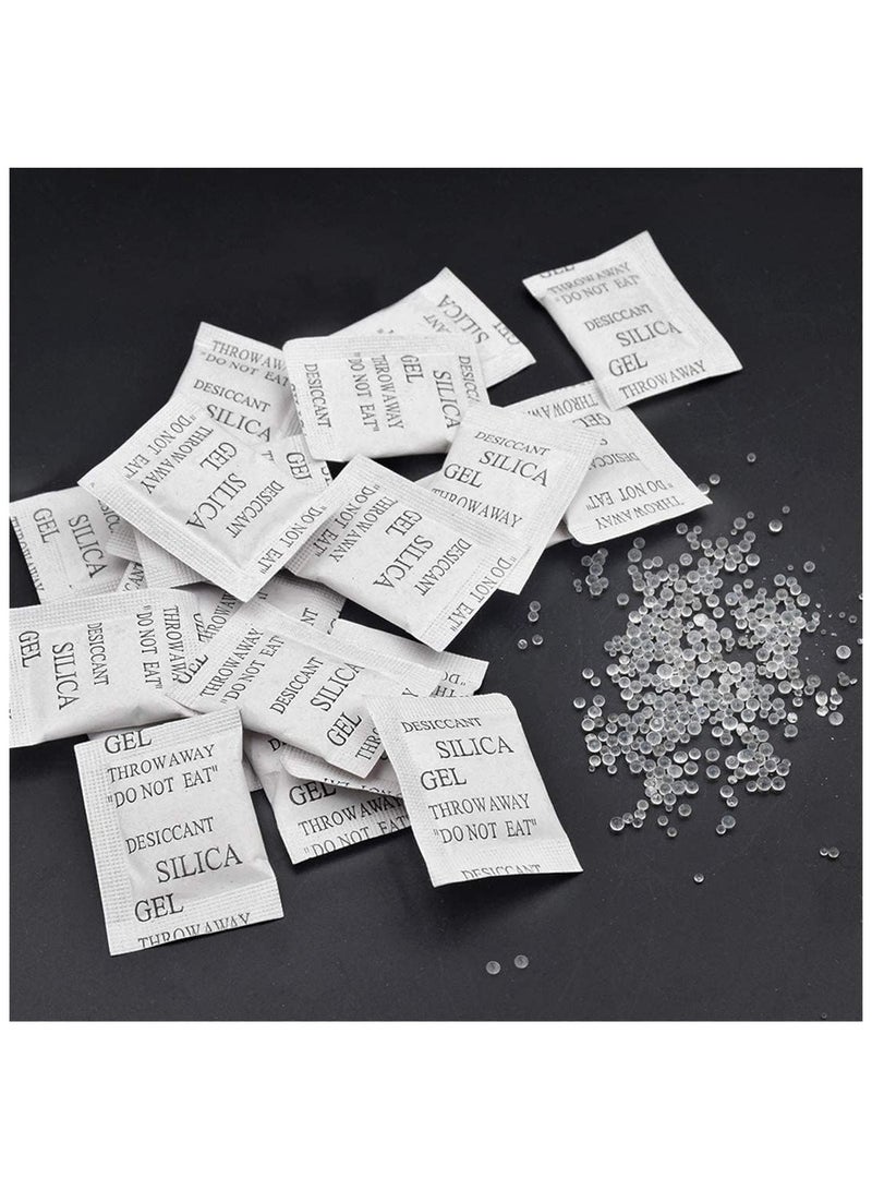 Coolchic desiccant bag, 100 pieces of non-toxic moisture absorbing desiccant dehumidifier (2g/100 packs) desiccant bag dehumidifier reusable packaging high-quality bead moisture absorbing bag for clothing, digital, document, etc,  - Image 1