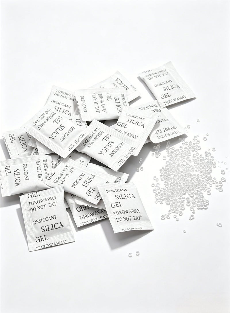 Coolchic desiccant bag, 100 pieces of non-toxic moisture absorbing desiccant dehumidifier (2g/100 packs) desiccant bag dehumidifier reusable packaging high-quality bead moisture absorbing bag for clothing, digital, document, etc, - Image 1