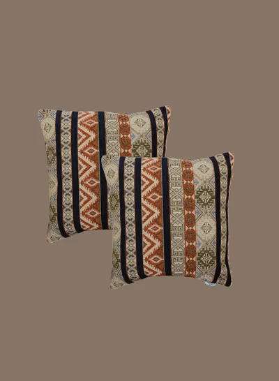 Donetella Cushion Cover,45X45 Cm (18X18 inch) 2-Pcs Decorative Throw Pillowcases Without Filler With Beautiful Abstract Art For Sofa Bed Living Room And Couch, Brown Grey
