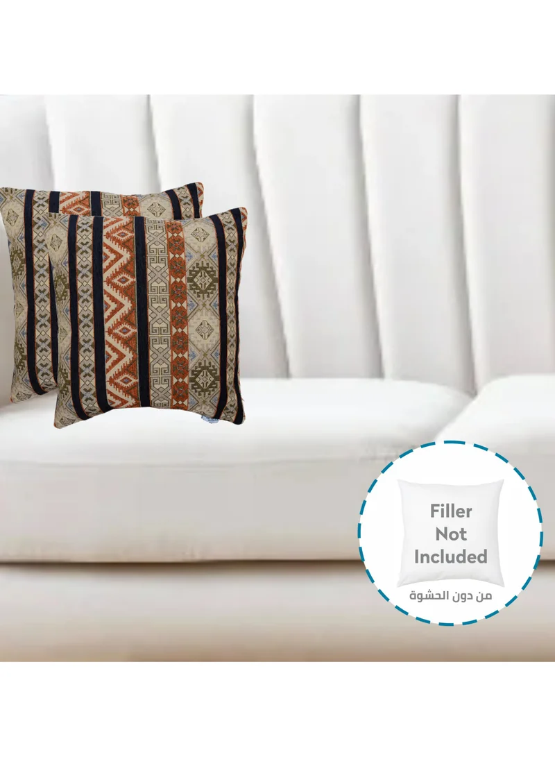 Donetella Cushion Cover,45X45 Cm (18X18 inch) 2-Pcs Decorative Throw Pillowcases Without Filler With Beautiful Abstract Art For Sofa Bed Living Room And Couch, Brown Grey