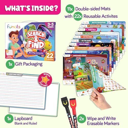 Funcils Search and Find for Kids Toddlers Preschool Learning Activity Book Art and Craft Supplies Seek Find Games Birthday Gifts for Girls Boys Educational Toys for Ages 3 4 5 6 Year Old - Image 5
